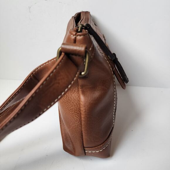 BOC Born Concept Purse Cross Body Boho Shoulder Bag Embossed Saddle Brown - Picture 6 of 16